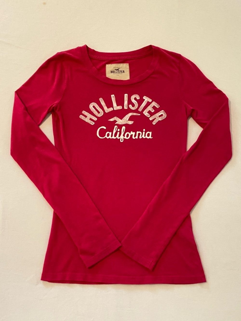 Vintage Hollister Pink Longsleeve With Logo On Chest